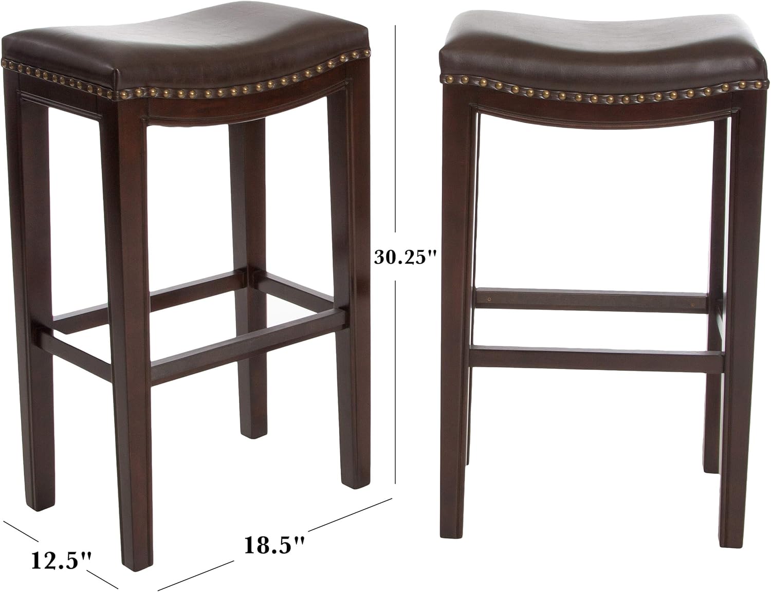 Christopher Knight Home Avondale Backless Bar Stools,12"D x 18.13"W x 30"H, 2-Pcs Set, Brown - Image 3