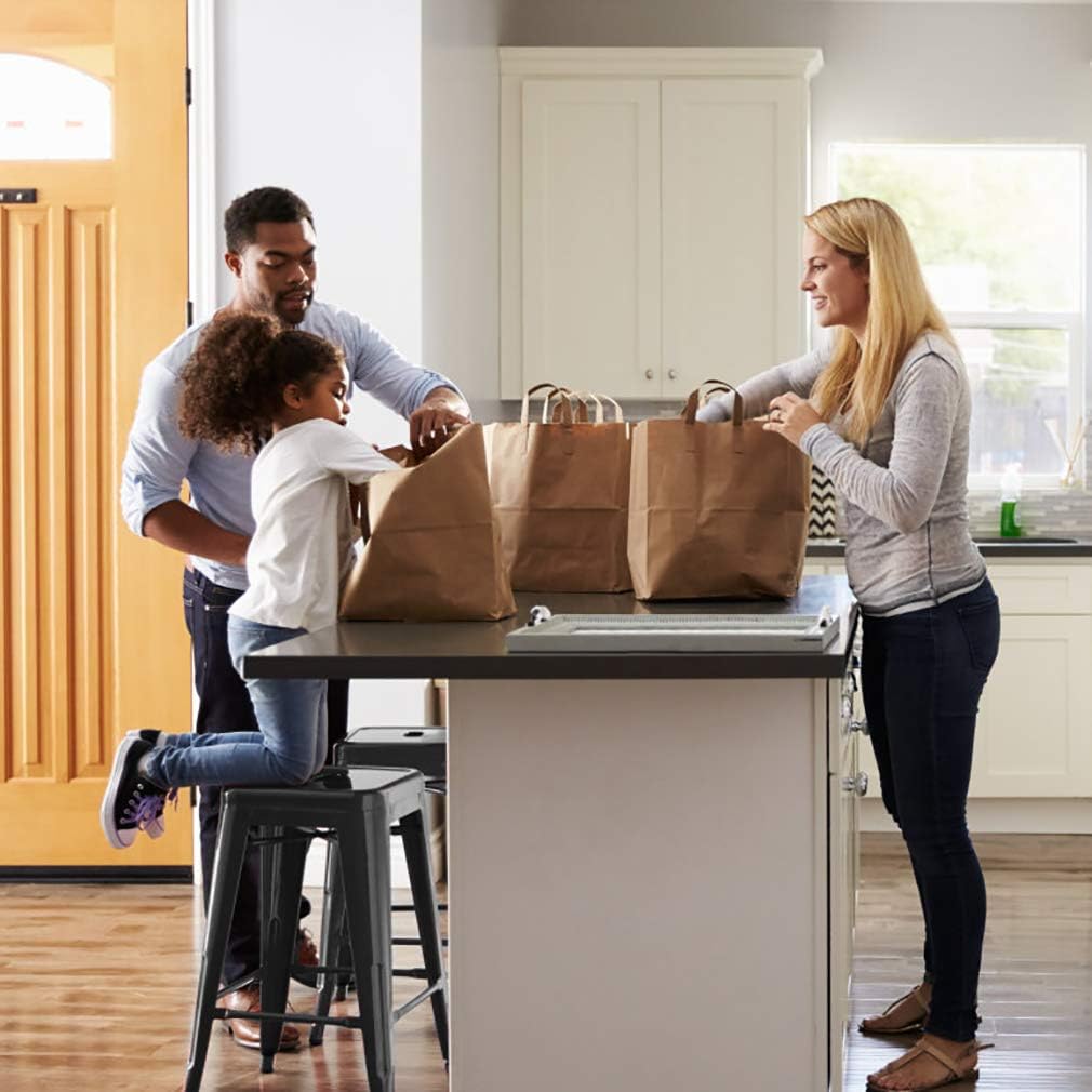 FDW Bar Stools Set of 4 Counter Stool Metal Bar Stools 30 Inches Height Industrial Bar Chairs Patio Stool Stackable Modern Backless Indoor Outdoor Metal Bar Stool Kitchen Stools Chairs,Black - Image 4